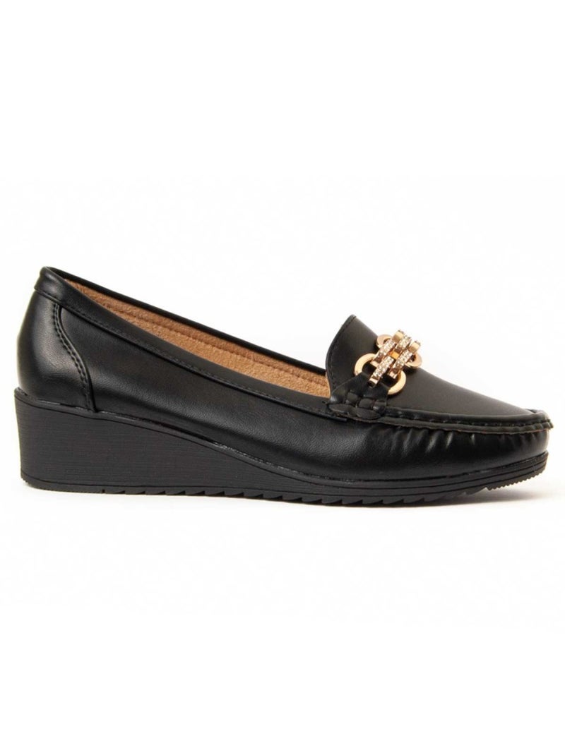 Mocasín De Cuña Para Mujer.  Montevita  Moli Negro - Kiabi