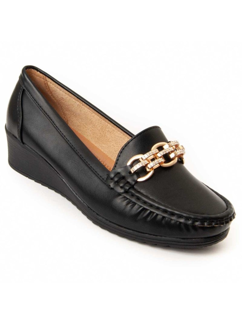 Mocasín De Cuña Para Mujer.  Montevita  Moli Negro - Kiabi