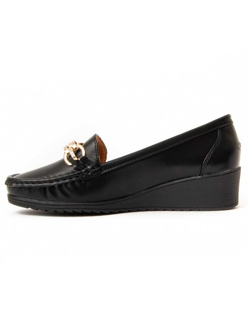 Mocasín De Cuña Para Mujer.  Montevita  Moli Negro - Kiabi