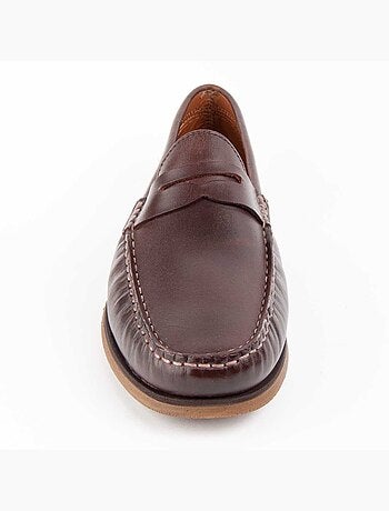 Mocasín De Piel Para Hombre. Purapiel Mocca