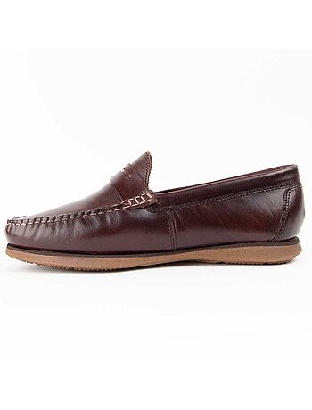 Mocasín De Piel Para Hombre. Purapiel Mocca