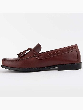 Mocasín De Piel Para Hombre. Purapiel Mocca