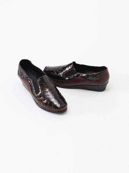 Mocasín piel bimaterial - Afibel - Kiabi