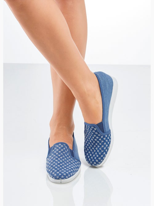 Mocasines anchos confort bordados - Afibel - Kiabi