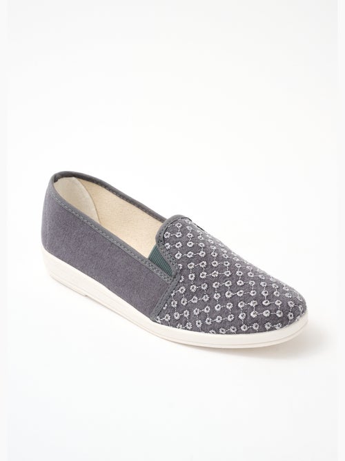 Mocasines anchos confort bordados - Afibel - Kiabi