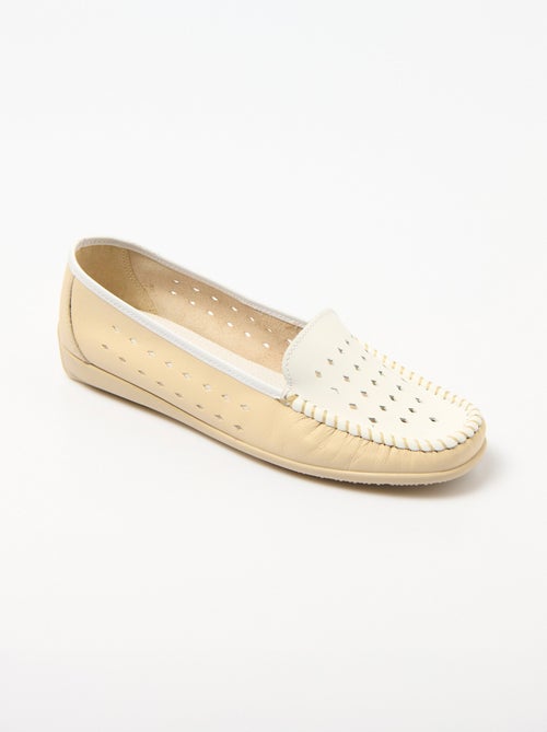 Mocasines anchos confort de piel suave - Afibel - Kiabi