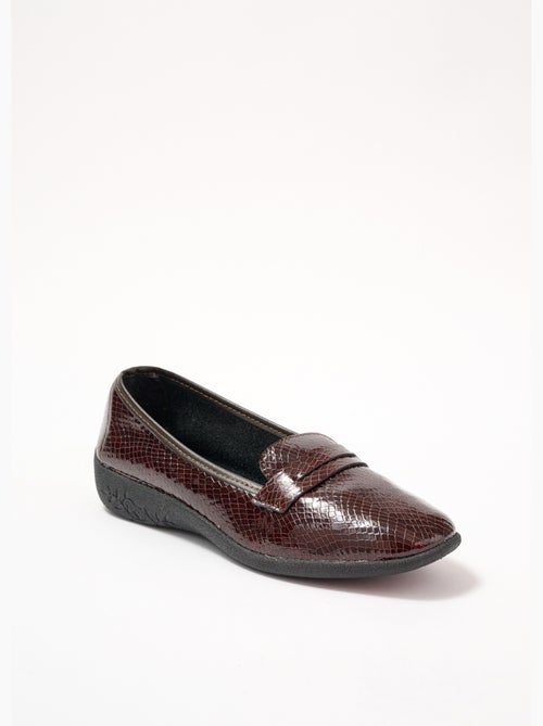 Mocasines anchos de charol efecto cocodrilo - Afibel - Kiabi