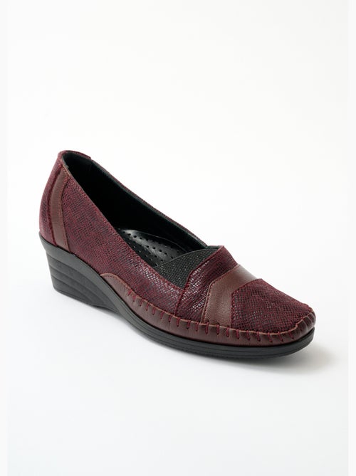 Mocasines bimaterial piel ancho confort - Afibel - Kiabi