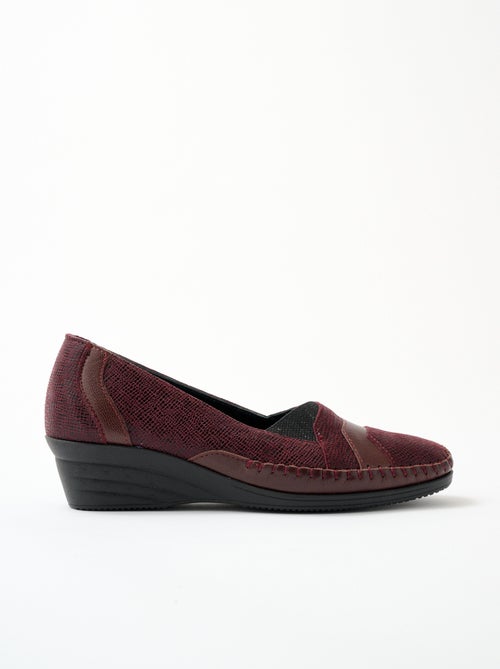 Mocasines bimaterial piel ancho confort - Afibel - Kiabi