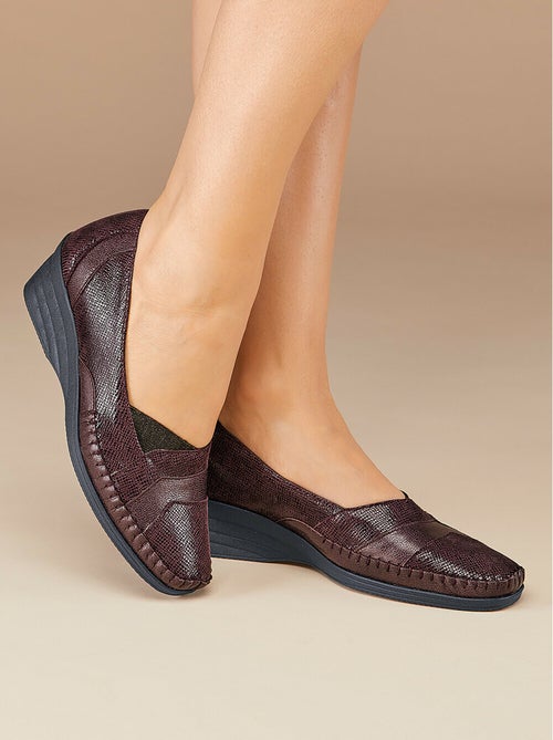 Mocasines bimaterial piel ancho confort - Afibel - Kiabi