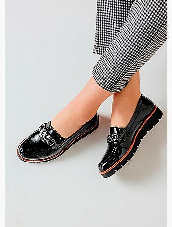 Mocasines cadena eslabones piel ancho ancho - Afibel