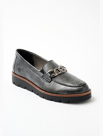 Mocasines cadena eslabones piel ancho ancho - afibel