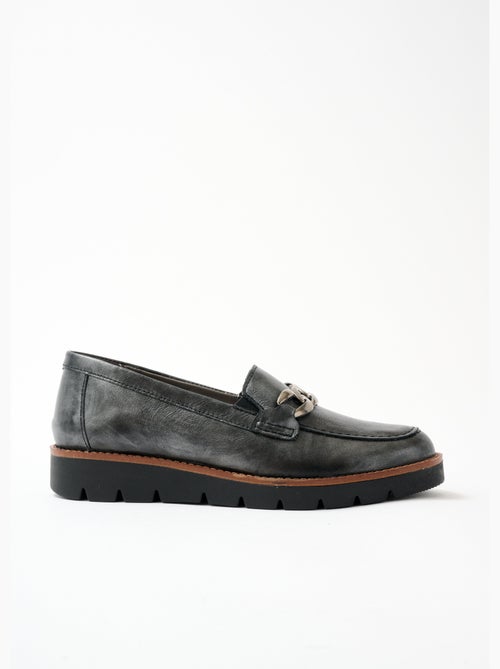 Mocasines cadena eslabones piel ancho ancho - afibel - Kiabi