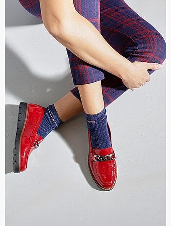 Mocasines cadena eslabones piel ancho ancho - Afibel