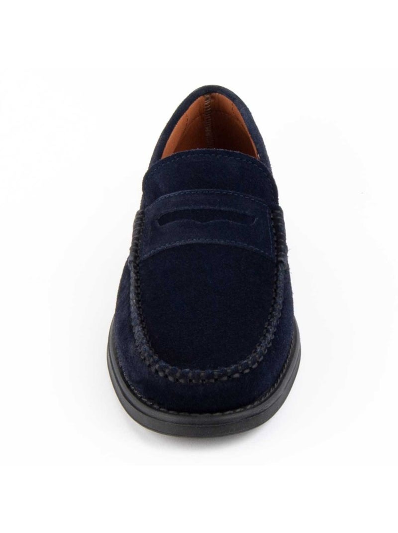 Mocasines Casual Cuero Purapiel Azul - Kiabi