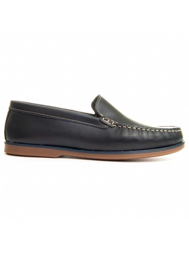 Mocasines Casual Cuero Purapiel Azul - Kiabi
