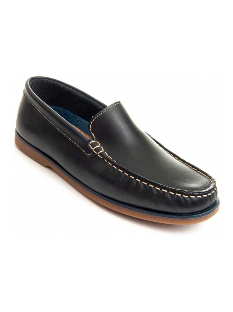 Mocasines Casual Cuero Purapiel Azul - Kiabi