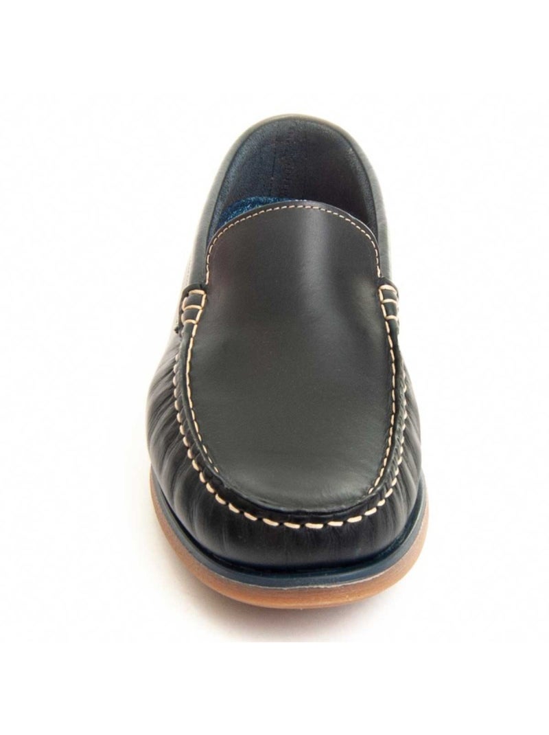 Mocasines Casual Cuero Purapiel Azul - Kiabi