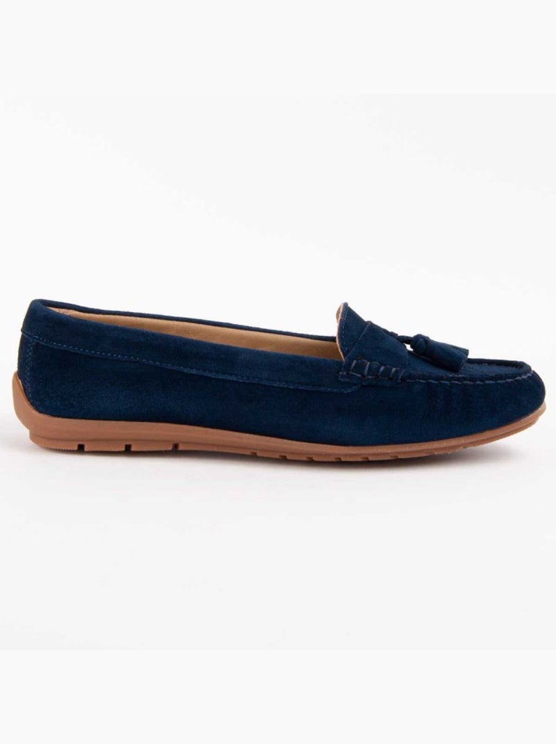 Mocasines Casual Cuero Purapiel Azul - Kiabi