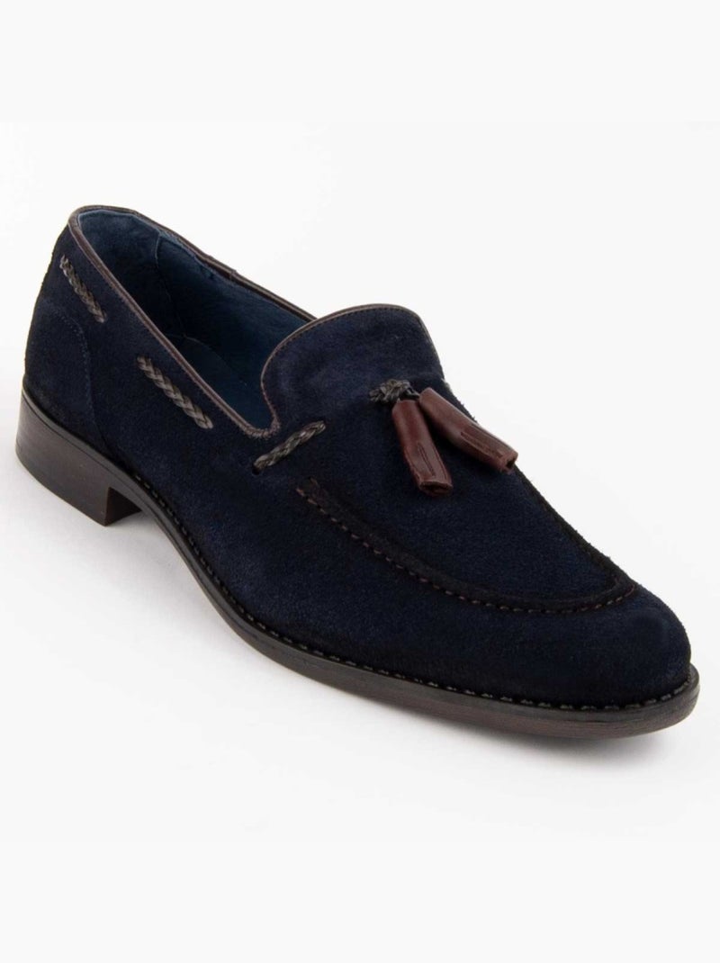 Mocasines Casual Cuero Purapiel Azul - Kiabi