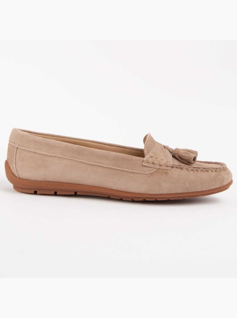Mocasines Casual Cuero Purapiel Beige - Kiabi