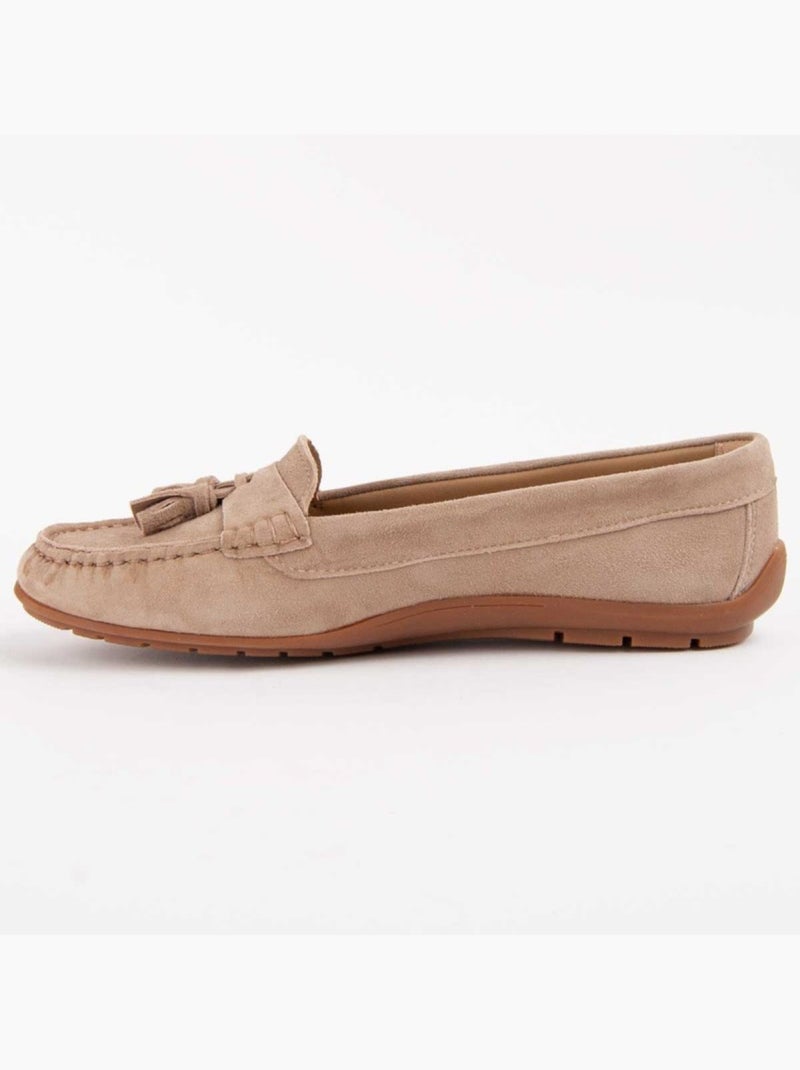 Mocasines Casual Cuero Purapiel Beige - Kiabi