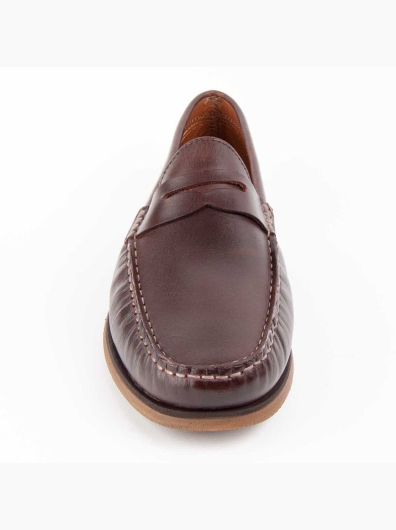 Mocasines Casual Cuero Purapiel Marrón - Kiabi