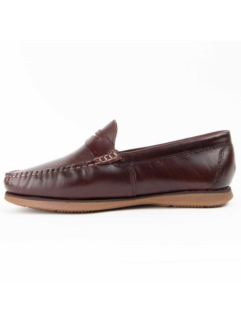 Mocasines Casual Cuero Purapiel Marrón - Kiabi