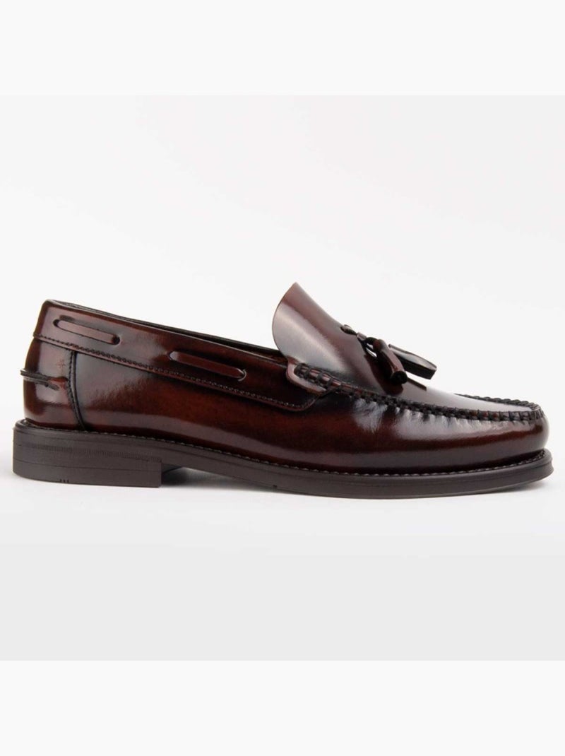 Mocasines Casual Cuero Purapiel Marrón - Kiabi