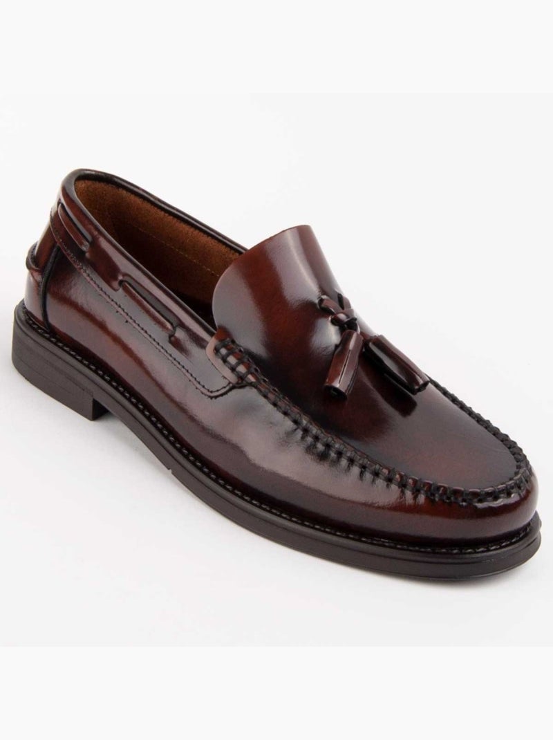 Mocasines Casual Cuero Purapiel Marrón - Kiabi