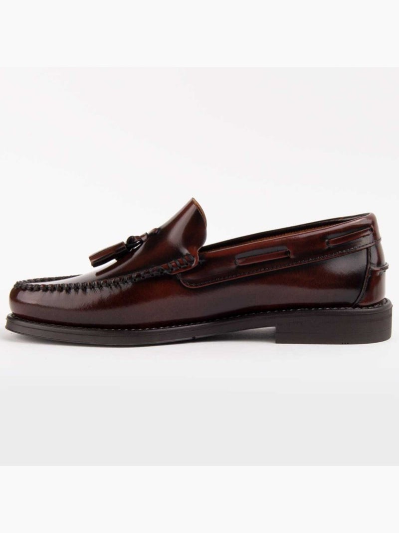 Mocasines Casual Cuero Purapiel Marrón - Kiabi
