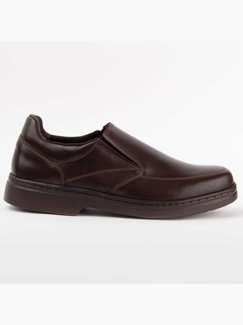 Mocasines Casual Cuero Purapiel Marrón - Kiabi
