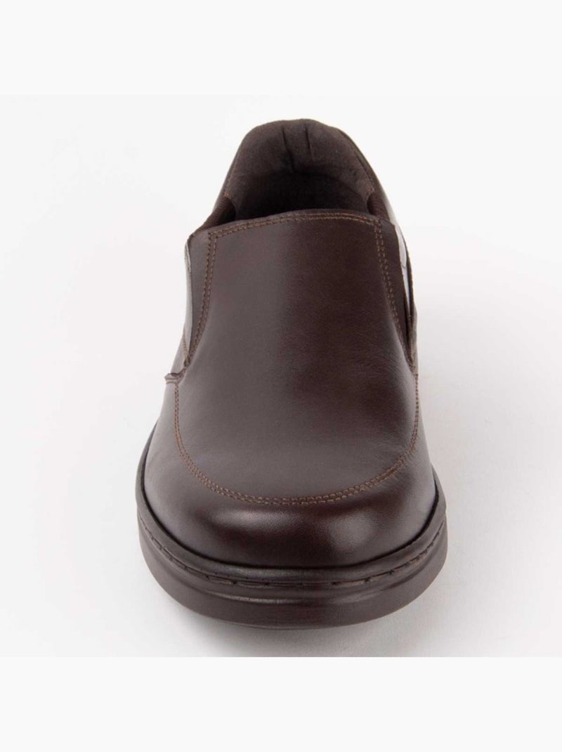 Mocasines Casual Cuero Purapiel Marrón - Kiabi