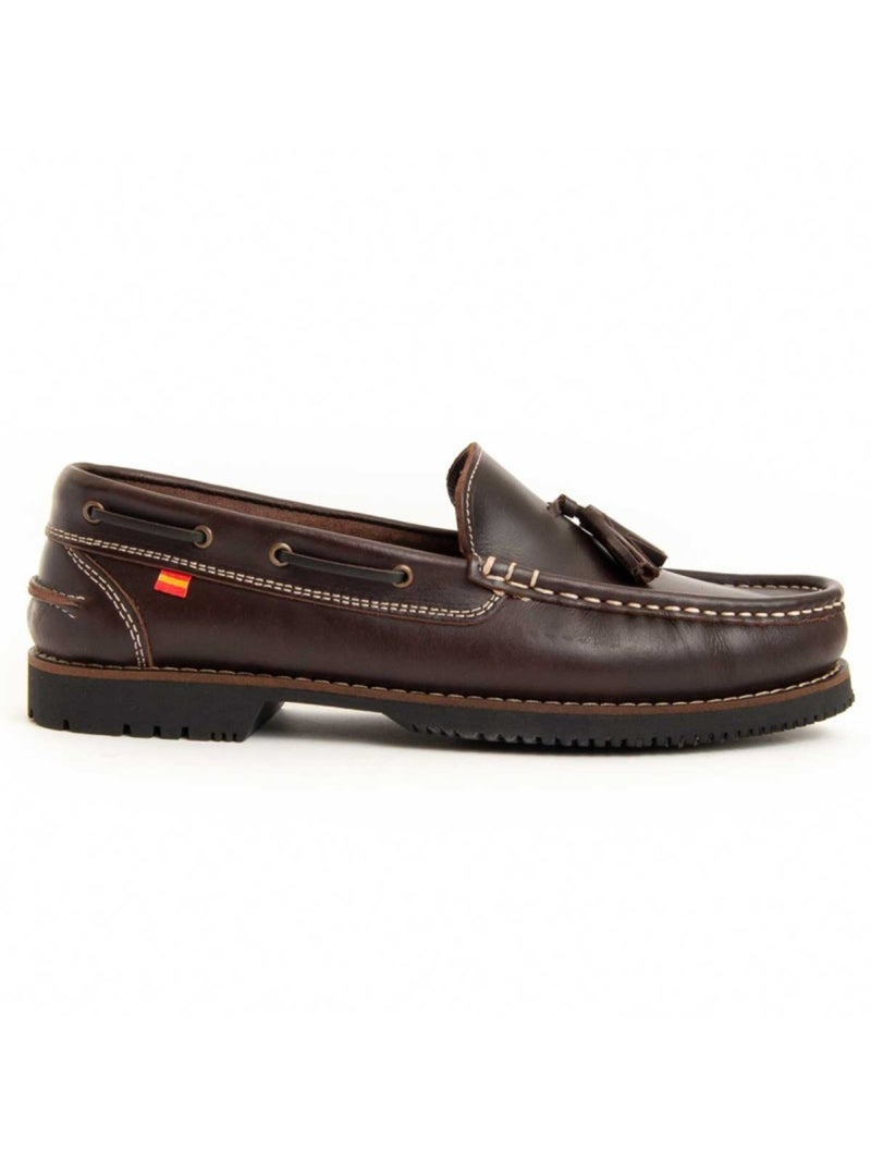 Mocasines Casual Cuero Purapiel Marrón - Kiabi