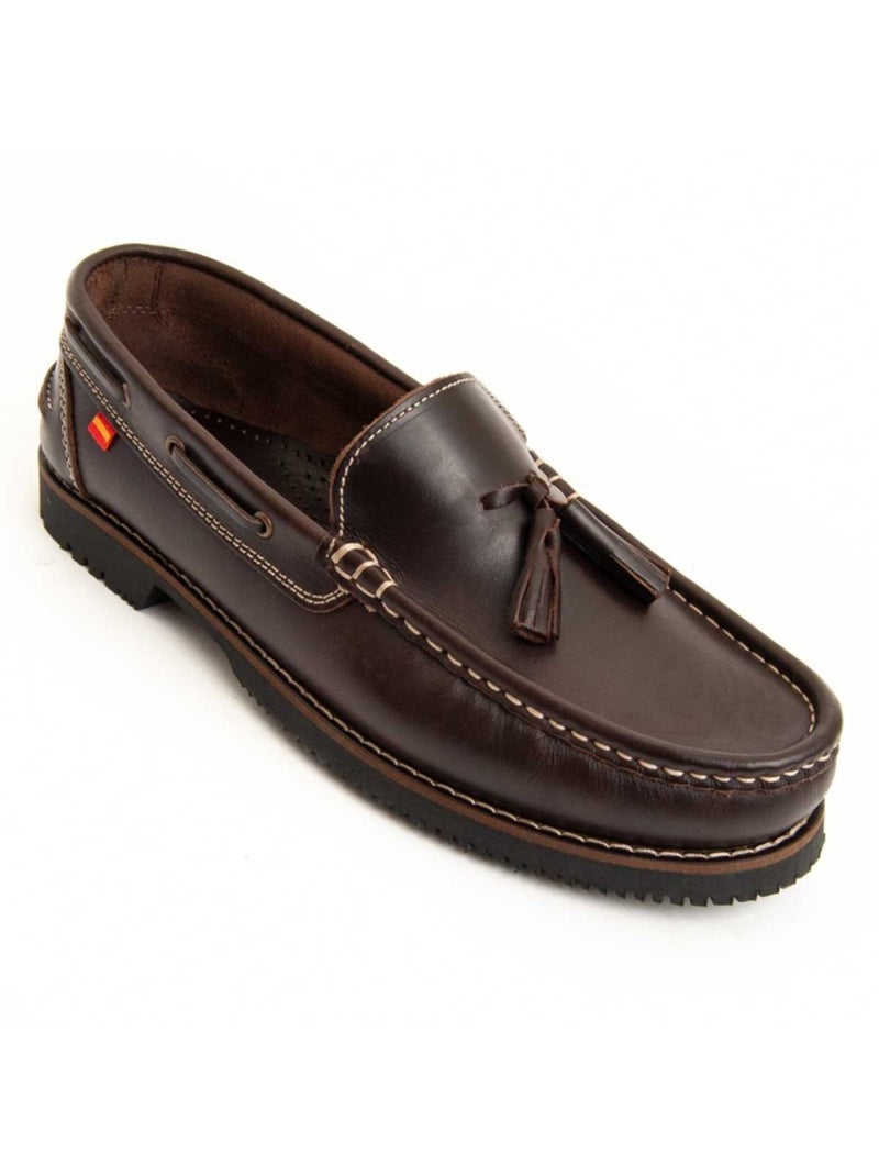 Mocasines Casual Cuero Purapiel Marrón - Kiabi