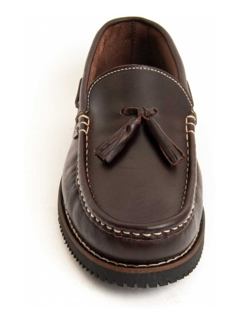 Mocasines Casual Cuero Purapiel Marrón - Kiabi