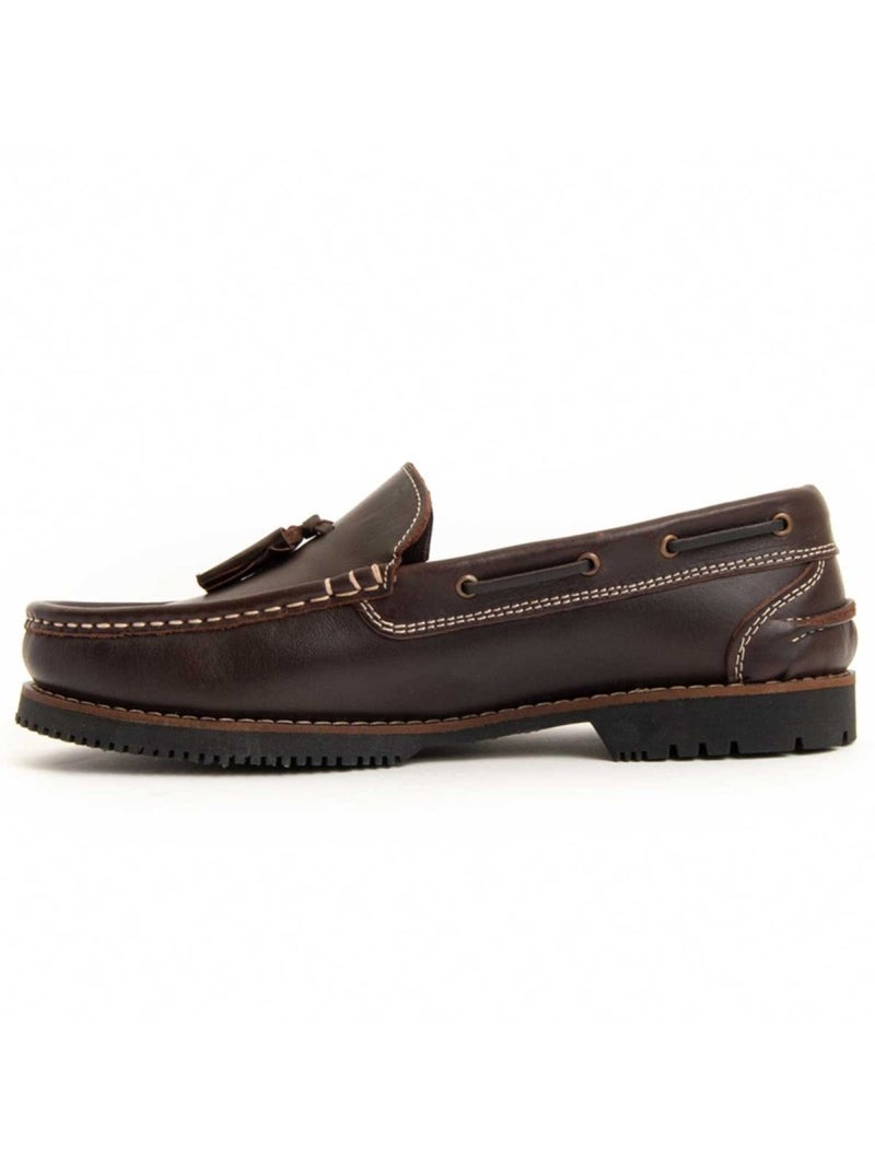 Mocasines Casual Cuero Purapiel Marrón - Kiabi