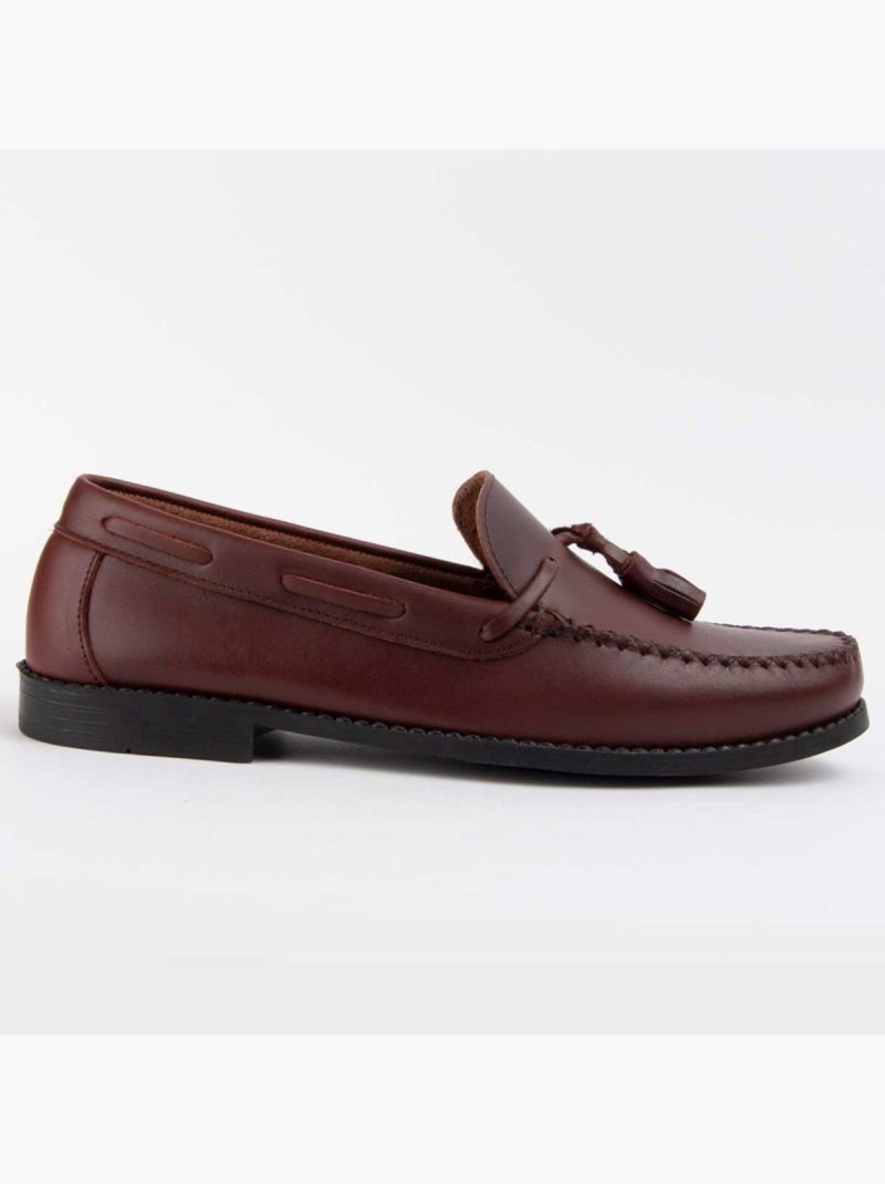 Mocasines Casual Cuero Purapiel Marrón - Kiabi