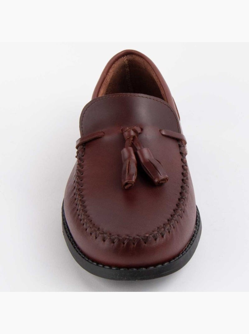 Mocasines Casual Cuero Purapiel Marrón - Kiabi