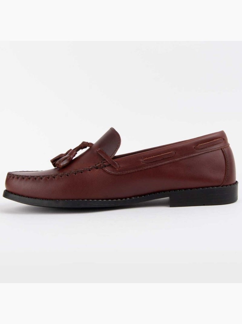 Mocasines Casual Cuero Purapiel Marrón - Kiabi