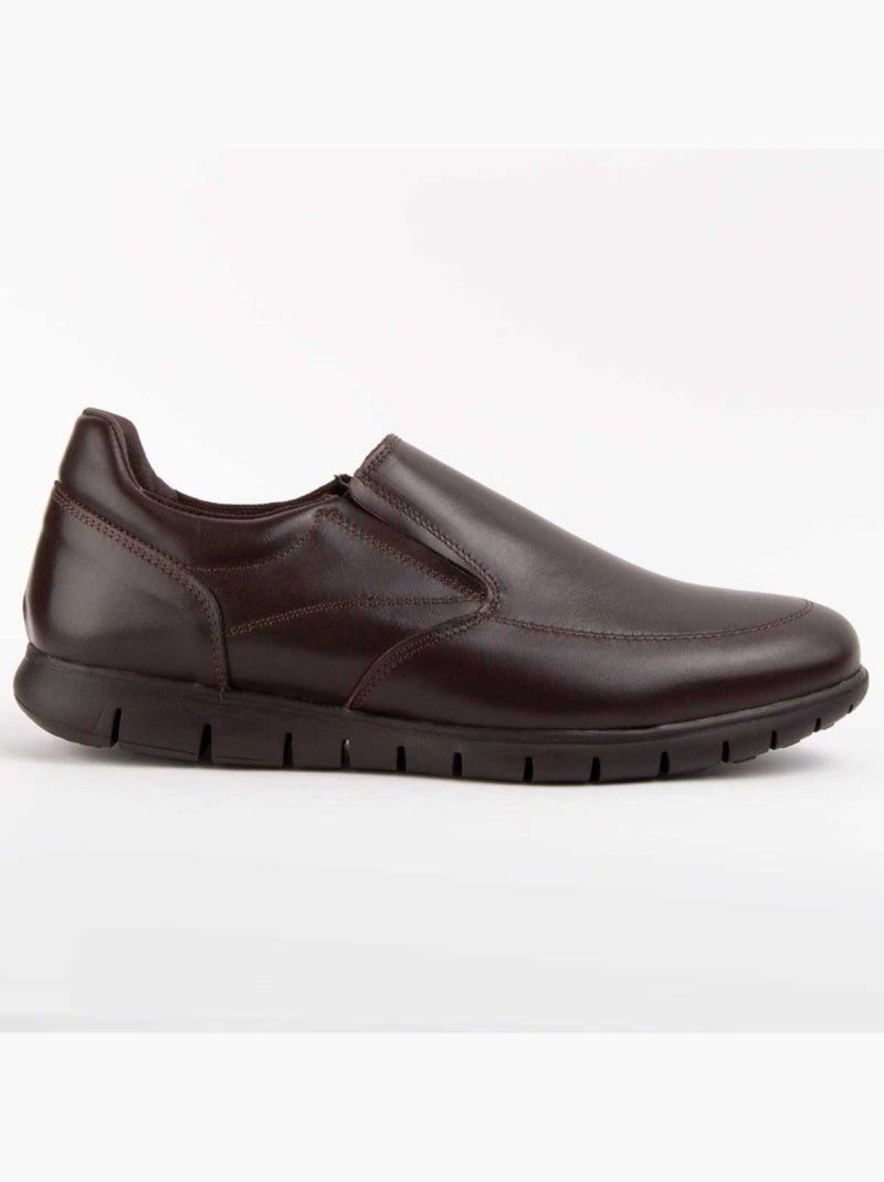 Mocasines Casual Cuero Purapiel Marrón - Kiabi