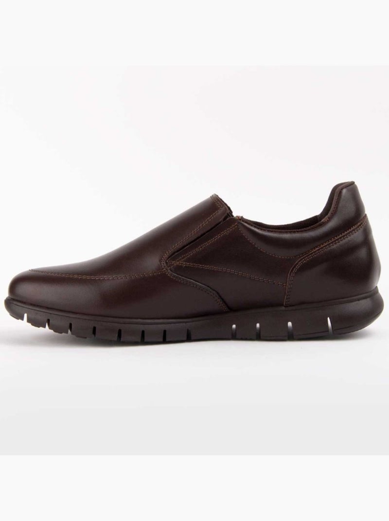 Mocasines Casual Cuero Purapiel Marrón - Kiabi