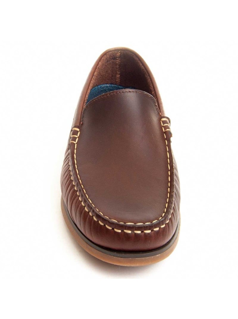Mocasines casual cuero purapiel Marrón - Kiabi