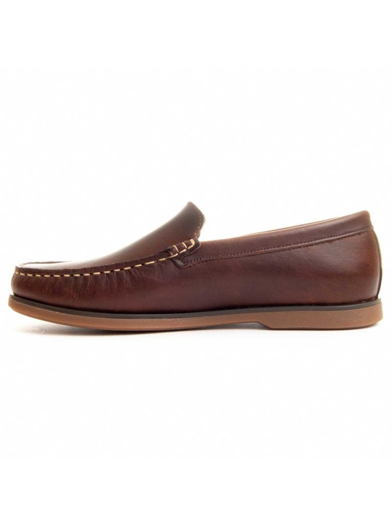 Mocasines casual cuero purapiel Marrón - Kiabi