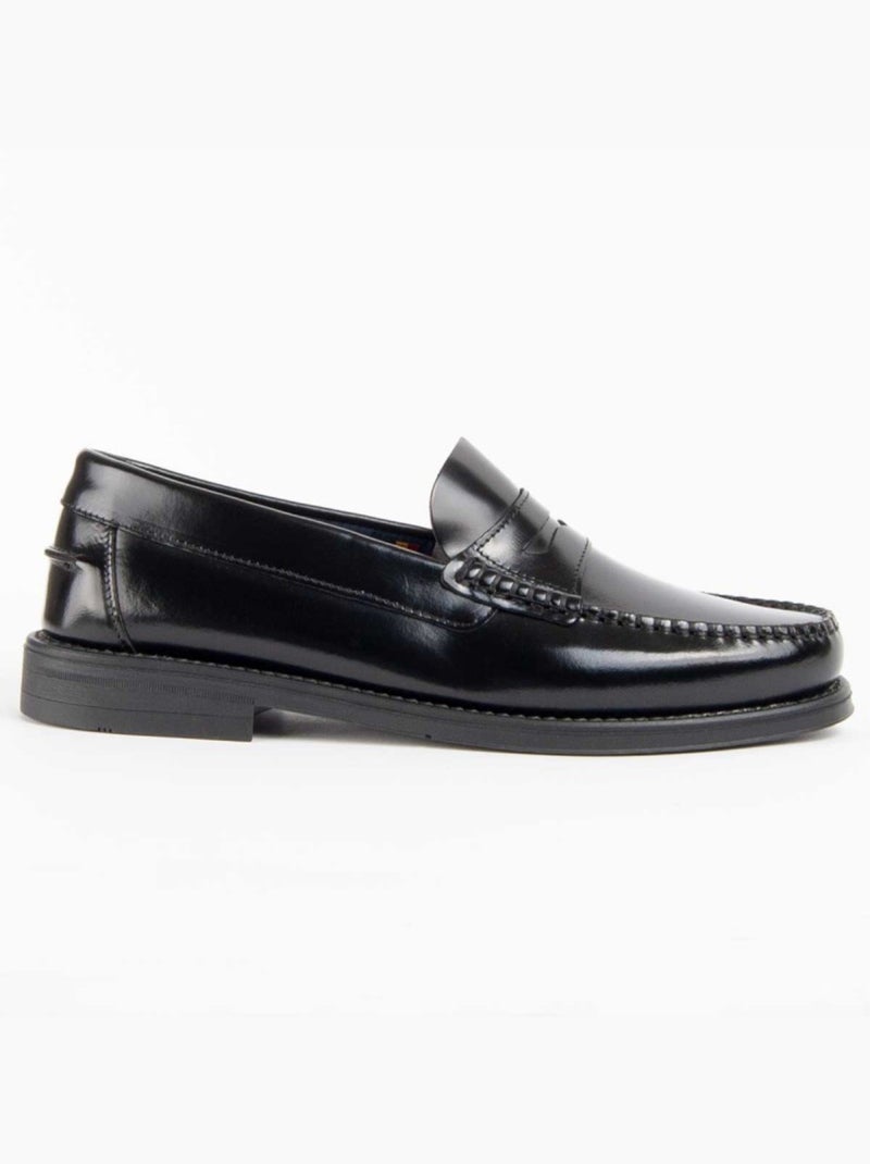 Mocasines Casual Cuero Purapiel Negro - Kiabi