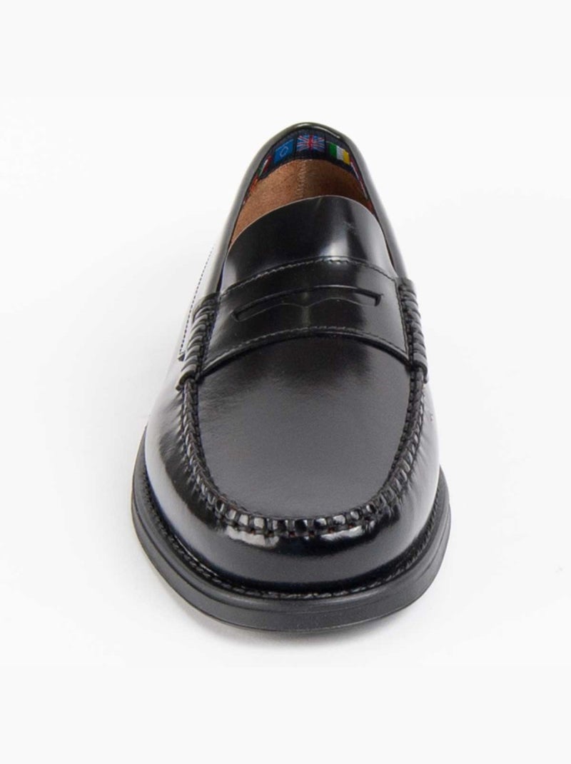 Mocasines Casual Cuero Purapiel Negro - Kiabi