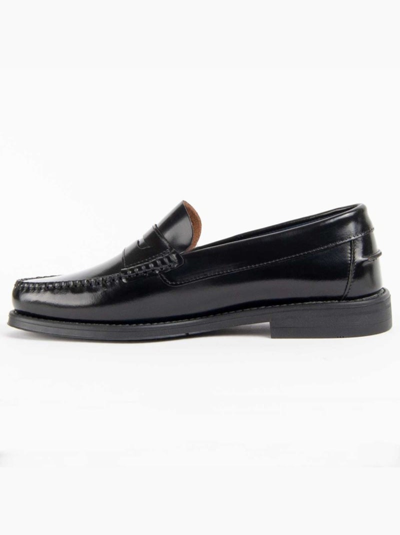 Mocasines Casual Cuero Purapiel Negro - Kiabi