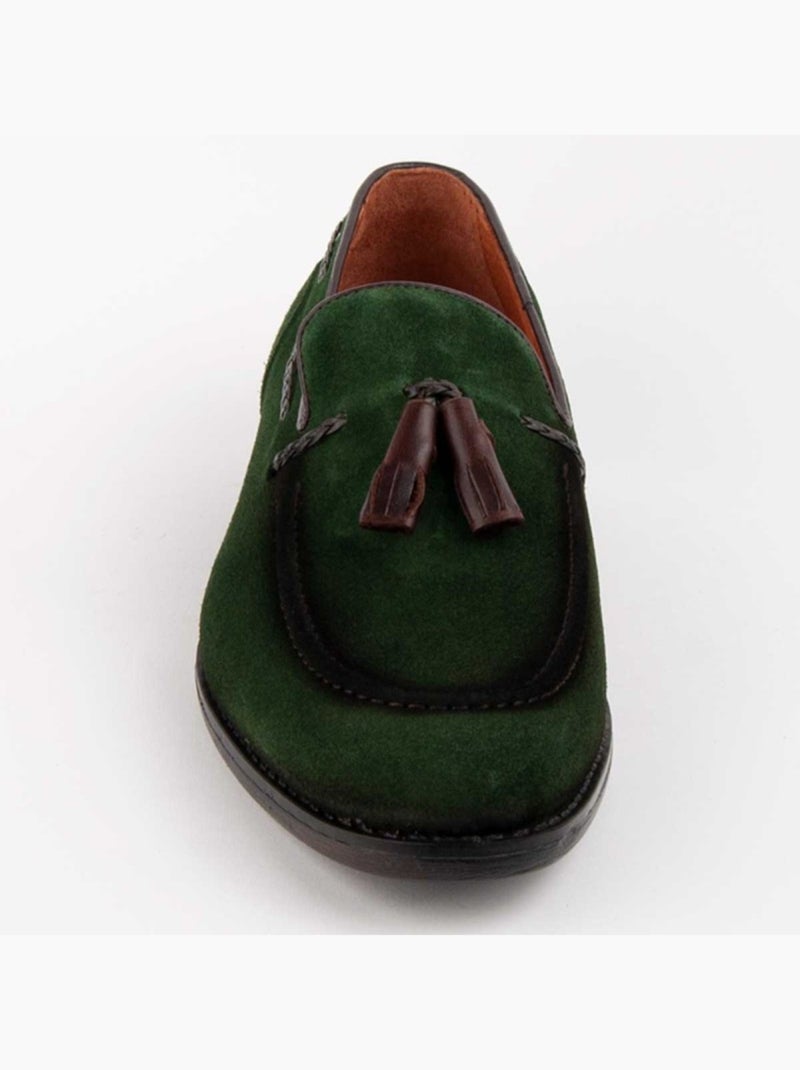 Mocasines Casual Cuero Purapiel Verde - Kiabi