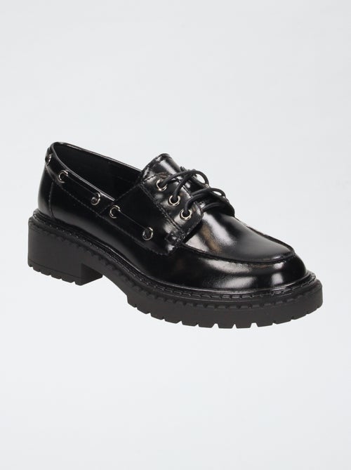Mocasines charol con suelas dentadas - Kiabi