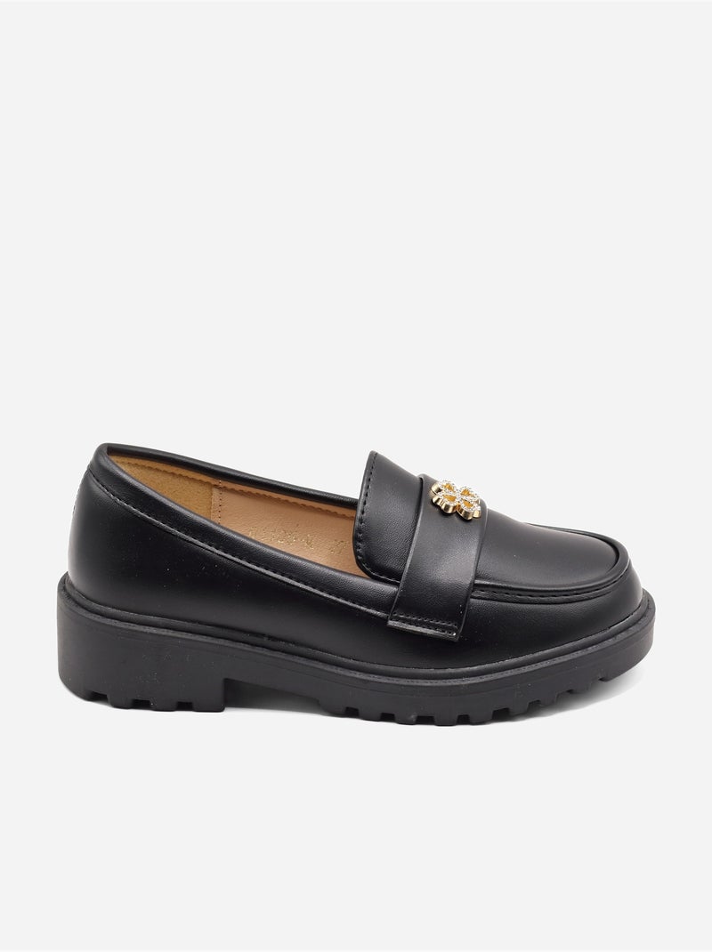 Mocasines con detalles de strass Negro mate - Kiabi